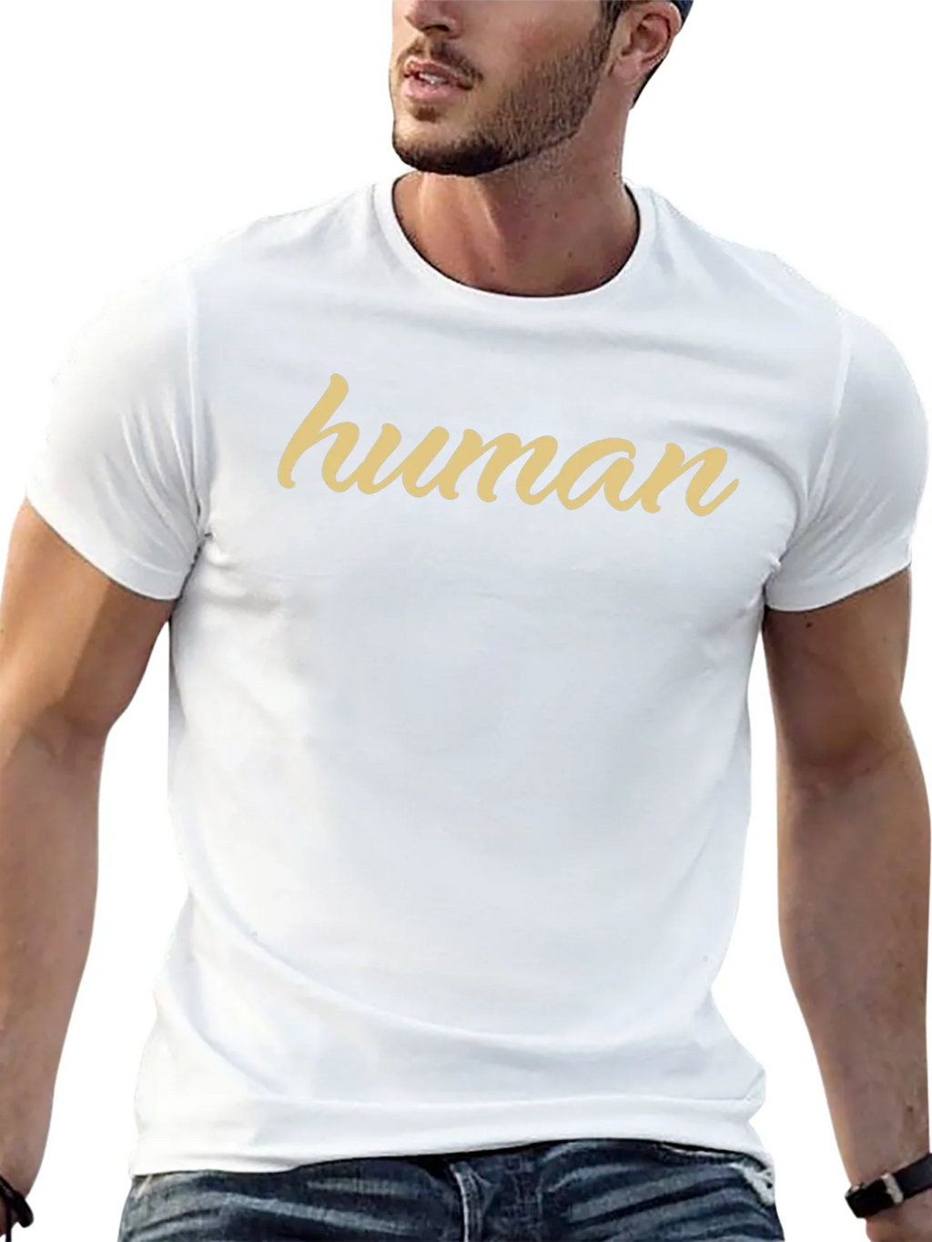 Human Graphic Tee - Soft Cotton Blend Casual Wear