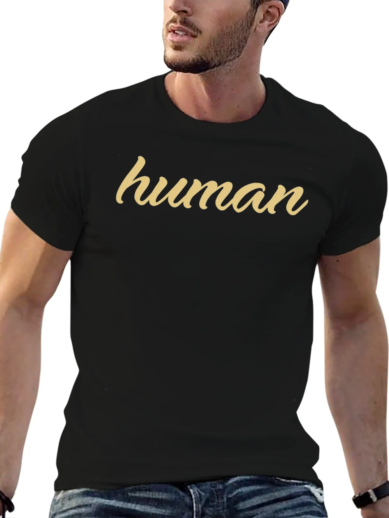 Human Graphic Tee - Soft Cotton Blend Casual Wear