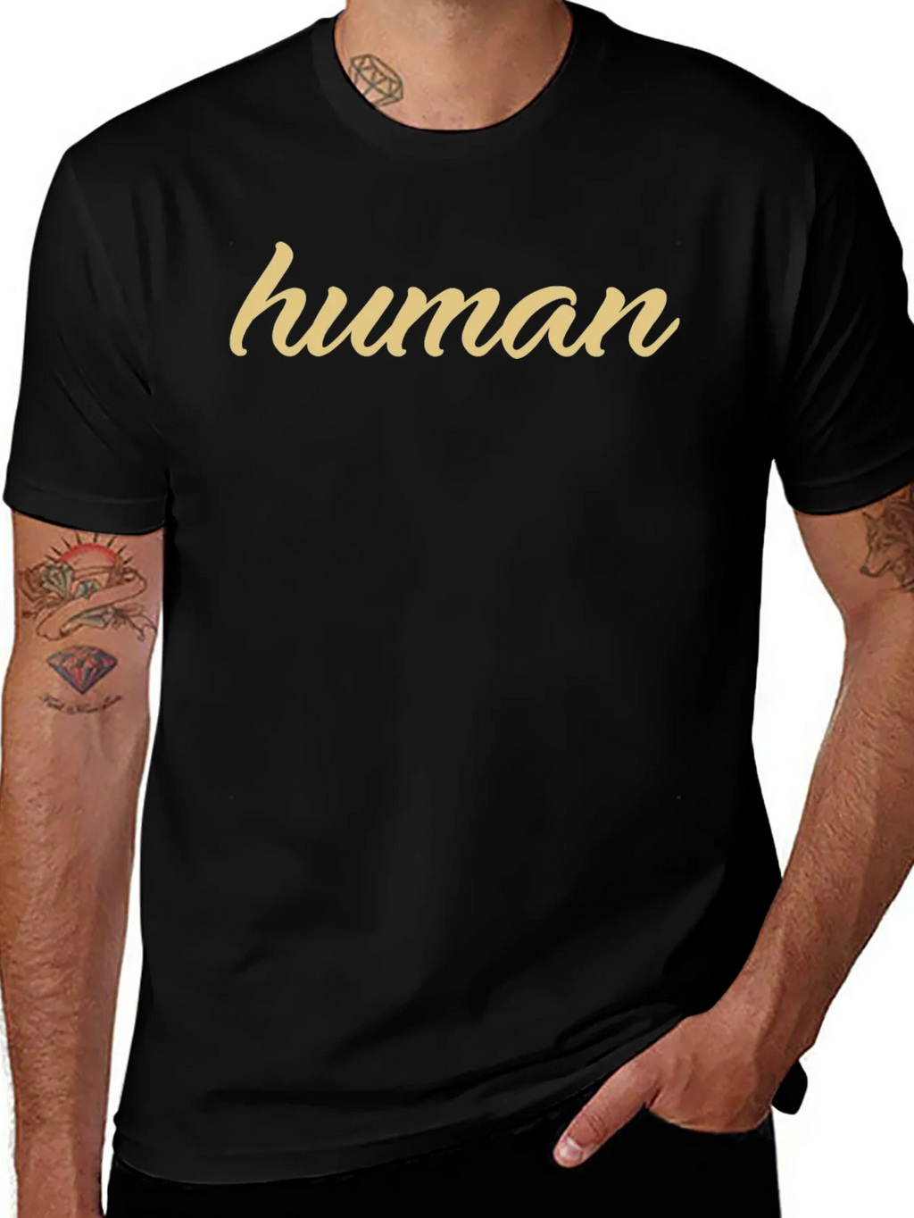 Human Graphic Tee - Soft Cotton Blend Casual Wear