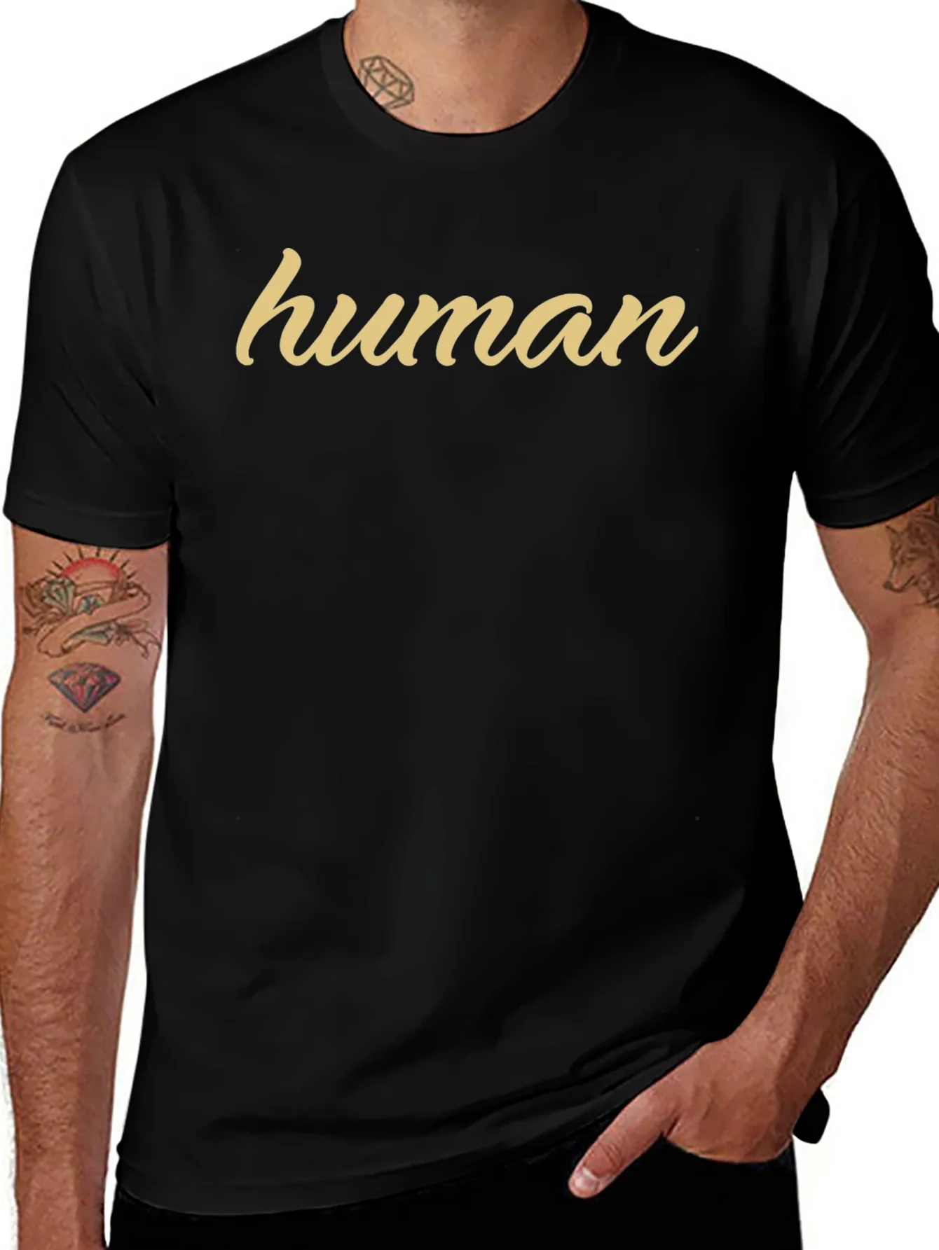 Human Graphic Tee - Soft Cotton Blend Casual Wear